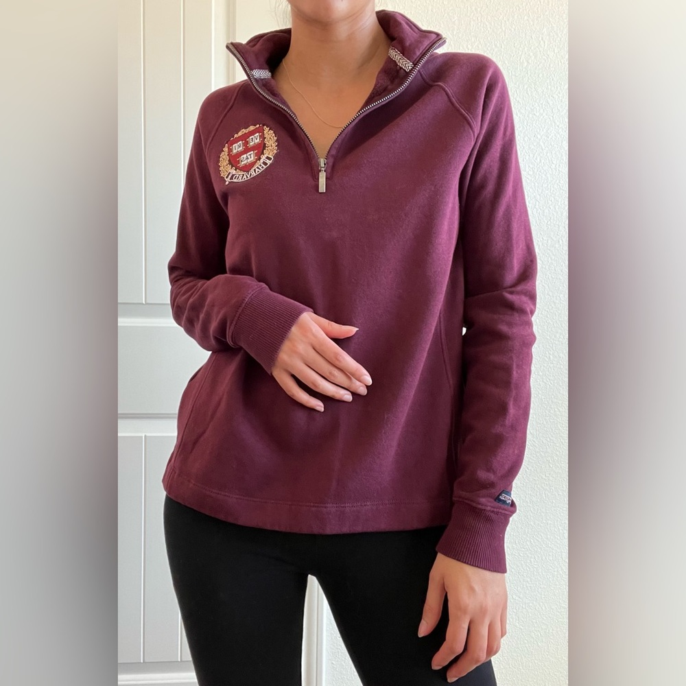 Jansport Harvard University - Burgundy Quarter Zip Sweater